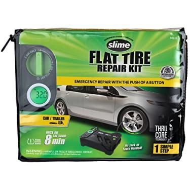 Imagem de Slime 50123 Kit de emergência de perfuração de pneu plano, inclui selante e bomba de bomba de ar de pneu, digital, adequado para carros e outros veículos de estrada, fixo de 8 minutos