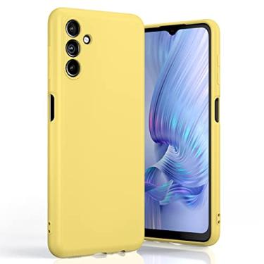 Imagem de Boaixiaen Capa para Samsung Galaxy A13 5G, capa de telefone de silicone líquido, fina, macia, ajuste de TPU (poliuretano termoplástico) à prova de choque para Galaxy A13 5G 6,5 polegadas (amarelo)