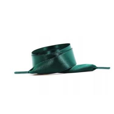 Imagem de 1Pair 2 CM Width Silk Satin Shoelaces Ribbon Shoe Laces Boots Women Sneakers ShoeLace For Sneakers Flat Shoe Laces (Color : Dark green, Size : 80cm)
