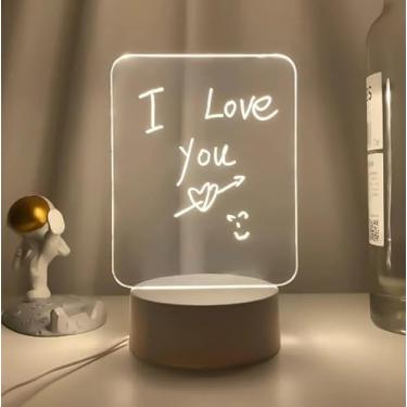 Imagem de Luminaria De Mesa Led 3D De Escrever - Tipo Lousa Com Caneta Magica