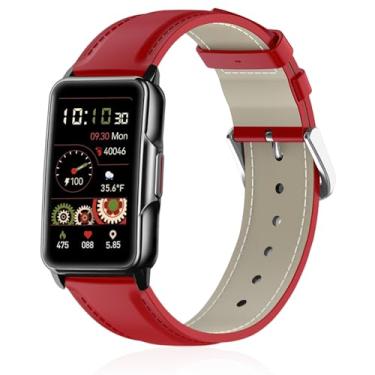 Imagem de Lzwldan Pulseiras de couro compatíveis com relógio inteligente Mindrose H80 de 1,5 polegadas, pulseira de substituição de couro genuíno macio para Mindrose H80 Fitness Trackers IP68 para mulheres e