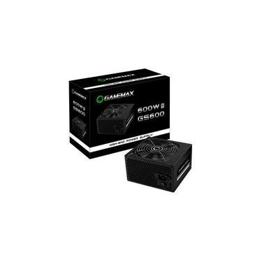 Imagem de Fonte Gamemax GS600, 600W, 80 Plus White, PFC Ativo, Com Cabo, Preto - GS600