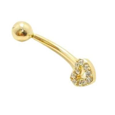 Imagem de Piercing De Ouro 18K De Umbigo Com Coração - Elegancy Joias