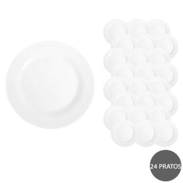 Imagem de 24 Pratos Opaline Menu Raso 24cm Restaurante Almoço Nadir - Nadir Figu