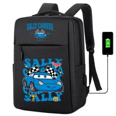 Imagem de Mochila USB Escolar Estampa Infantil Carros Notebooks, Trabalho Escola