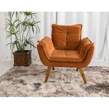 Imagem de Poltrona Decorativa Veludo Premium Terracota - Veneza Estofados, Terra