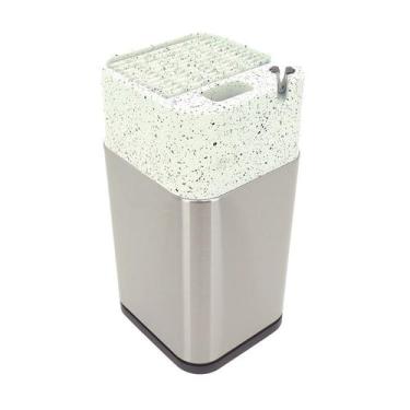 Imagem de Porta Facas Mimo AJ23133 Inox Prata com Afiador - Mimo Style