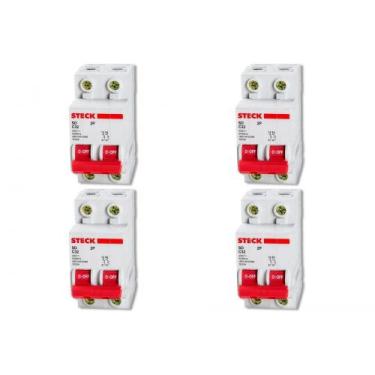 Imagem de Kit C/4 - Disjuntor Steck Din Bipolar 25A Sd62 C  Sdd62C25