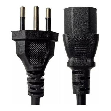 Imagem de Cabo Forca Tripolar P/ Fonte Pc Monitor Padrão Inmetro 127v/220v - Gen