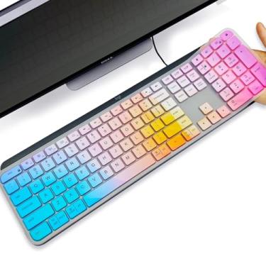 Imagem de YongMai Capa de teclado de silicone para Logitech Craft, capa de teclado para teclado iluminado sem fio Logitech MX Keys, película de teclado à prova d'água à prova de poeira, fácil de limpar (cor