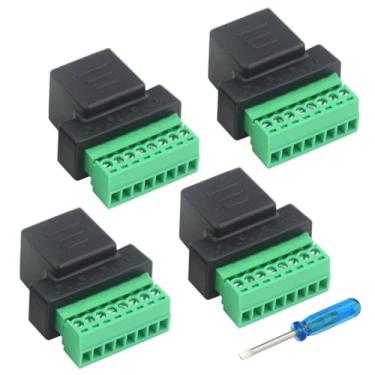 Imagem de WMYCONGCONG Conector adaptador de terminal de parafuso RJ45 RJ45 8P8C fêmea para conector de terminal de parafuso de 8 pinos para extensor Ethernet Cat7 Cat6 Cat5 Cat5e Adaptador de rede DVR digital