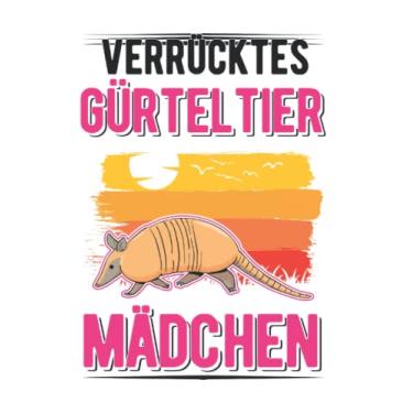 Imagem de Gürteltier Notizbuch: Verrücktes Gürteltier Mädchen Armadillo / 6x9 Zoll / 120 karierte Seiten