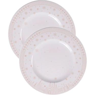 Imagem de Kit Jogo Pratos Rasos Jantar 10Pessoas 10Pçs Natal Noel 28cm