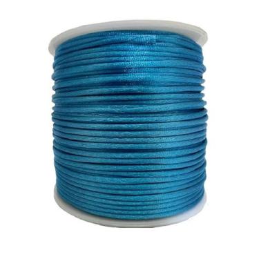 Imagem de Rolo Cordão Fio De Cetim Seda Rabo De Rato 1mm 50m - ArtePunto, Azul 0