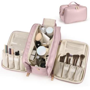 Imagem de Bolsa de Maquiagem de Viagem HauteHues - Grande Capacidade e Impermeáv