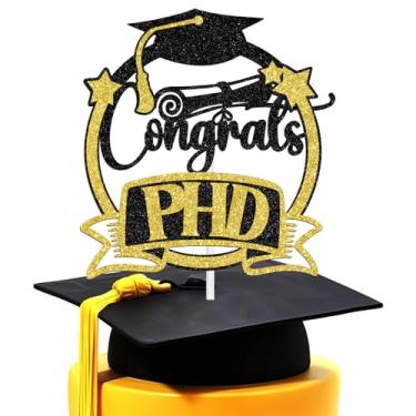 Imagem de Congrats PHD Cake Topper, Congrats Grad/It's DR Actually, Class of 2025 Doctor of Philosophy College Graduation Party Decorations Supplies