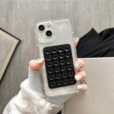 Imagem de HPQWN Capa transparente para celular S23 (para S23/preto)