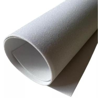 Imagem de Kit 5 Folhas Eva Branco Glitter Textura Homogênea Lavável - Biatex