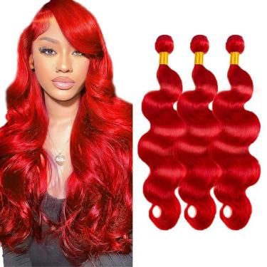 Imagem de Pacotes de cabelo DiexRlamx Body Wave Bright Red 45-85cm 300g