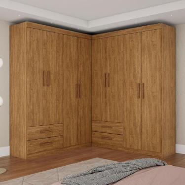 Imagem de Closet Casal Duplo Lu 8 Portas 4 Gavetas - Carioca Moveis, Cinamomo