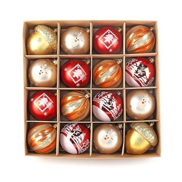 Imagem de Decorazioni dell'albero di Natale, 16 PZ Set di ornamenti Della sfera di Natale, Degli ornamenti di Natale Balls Shatterproof Hanging Ornaments Kit (B)