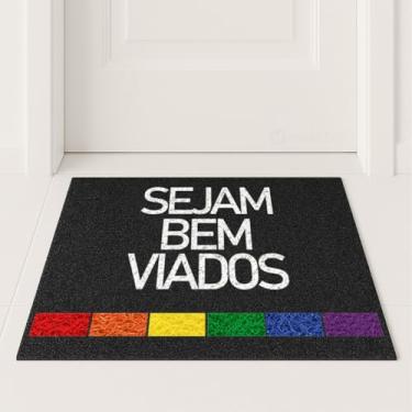 Imagem de Tapete Capacho Sejam Bem Viados 60x40 LGBTQIA+ Casa Entrada