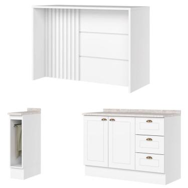 Imagem de Bancada e Balcao Gourmet 146 Cm Ce817 Americana Branco Calcare Henn