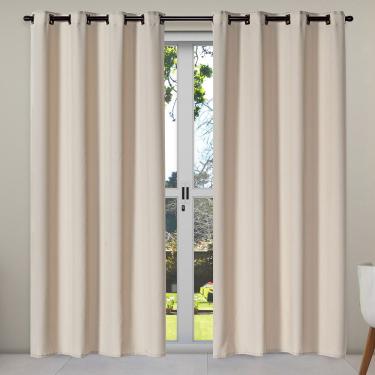 Imagem de Cortina Isa Varão Tecido Oxford 2,80M X 2,30M P/ Porta Balcão - Avelã
