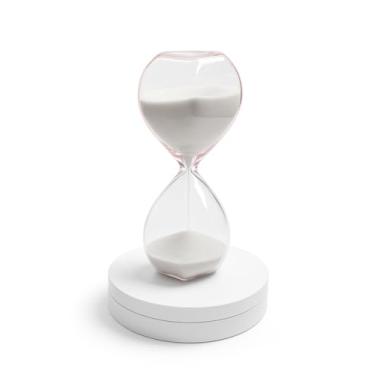 Imagem de Temporizador de areia geométrico rosa claro de 15 minutos – Decoração moderna de ampulheta para mesa, ferramenta de gerenciamento de tempo estética de meditação