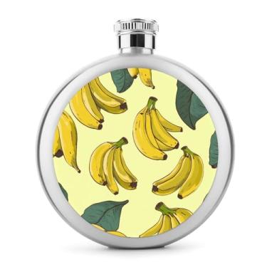 Imagem de Cantil de aço inoxidável, com impressão de banana, frasco de bolso, garrafa de anca, garrafa de viagem, portátil, garrafa de licor portátil, cantil de metal