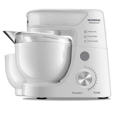 Imagem de Batedeira Planetária 220V Branco/Inox - Mondial, Branco, 220V