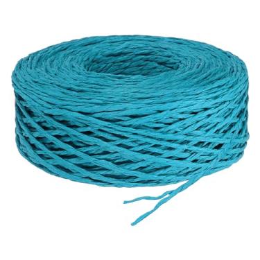 Imagem de PATIKIL Fita de ráfia, fio de ráfia, fio de ráfia, cordão de corda para sacos de crochê, artesanato, festivais, buquês, embrulho, azul celeste