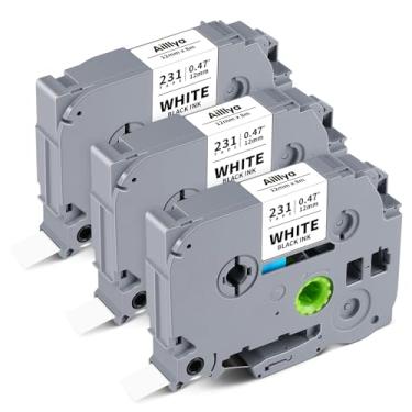 Imagem de Aililiya Pacote com 3 fitas de etiqueta TZ 12 mm 1,2 cm branca substituição para TZE231 P Touch Label Tape TZe-231 TZ-231, compatível com Brother Ptouch PT-D210 PT-H110 PT-D220 PT-D400 etiquetadora