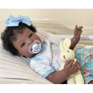Imagem de Bebe Reborn Princesa Banho Silicone Realista Negra - Ana Dolls