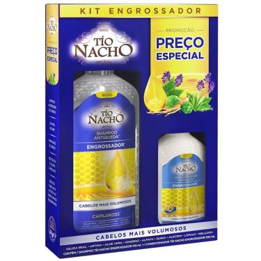 Imagem de Kit Shampoo 415ml + Condicionador 200ml Tio Nacho Engrossador