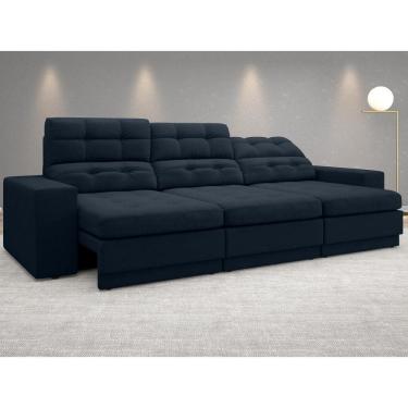Imagem de Sofá Jobim 2,30m Assento Retrátil e Reclinável Velosuede - NETSOFAS