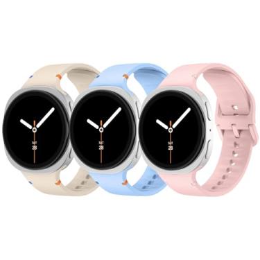 Imagem de Pulseira para Galaxy Watch 8 de 40 mm e 44 mm, para Samsung Galaxy Watch 8/8 Classic de 46 mm e mulheres e homens, pulseira de silicone sem lacunas Correa de substituição para Samsung Watch 8 de 40 44