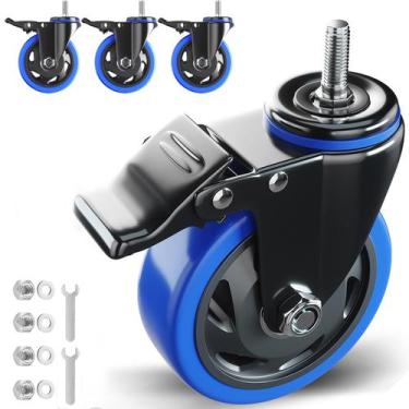 Imagem de Conjunto de 4 hastes roscadas pesadas Caster Wheels WOZESEIK de 5 pole