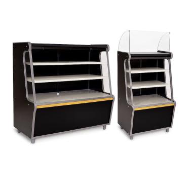 Imagem de Balcão Vitrine Seco Art 100 Caixa 70 Preto Kit2pç Fx Amarelo