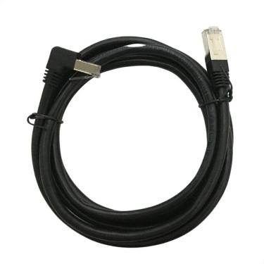 Imagem de Cabo De Rede Cat7 Plug 90 Graus Para Cima Preto - 3 Metros