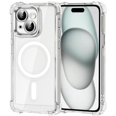 Imagem de USTIYA Capa Magnética para iPhone 13 Pro Max 6,7 polegadas Transparente Case Uso Resistente Acrílico + TPU Rígido Capinha, Protetora de Câmera Cover Anti-Amarelo Traseira