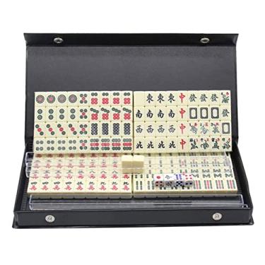 Imagem de ZZTWER Mahjong Conjunto de peças de Mahjong Chinês Conjunto de Mini Mahjong de Viagem Conjunto de Mini Mahjong Portátil Portátil Mah-Jongg Amigo Família Festa Brinquedo Mahjong Chinês