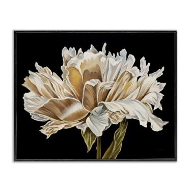 Imagem de Stupell Industries Pétalas vintage sobre preto preto emoldurado giclée design de arte por Liz Jardine, 40 x 50