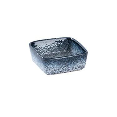 Imagem de Prato de tempero redondo de cerâmica para churrasco, prato quadrado pequeno e simples para uso doméstico japonês [safira]