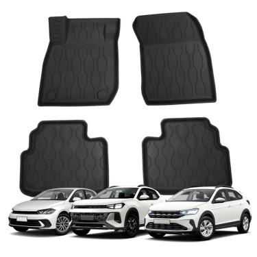 Imagem de Tapete para Nivus Polo Tera Até 2026 com Bordas Elevadas Antiderrapante Tipo Bandeja Jogo 4 Peças