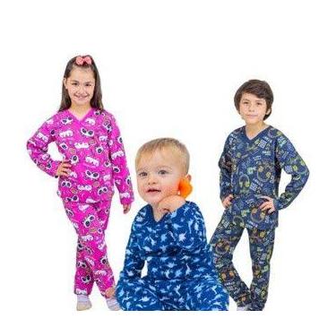 Imagem de Pijama Infantil de Inverno em Moletinho Flanelado  Quentinho e Confort