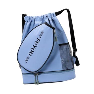 Imagem de menolana Bolsa de tênis com compartimento para sapatos, mochila de tênis, bolsa de transporte, grande capacidade, portátil, com bolso lateral, para atividades, Azul
