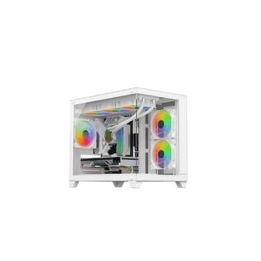 Imagem de Gabinete Gamer Husky Dome 210, Mini Tower, M-ATX, Lateral e Frontal em Vidro, Sem FANs, Branco - HGN210BR