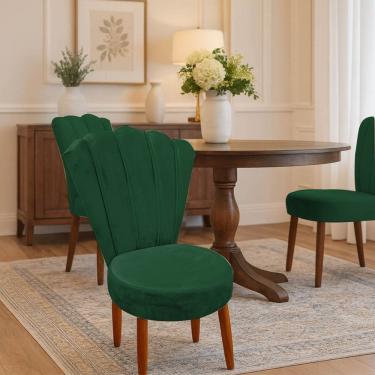 Imagem de Conjunto 2 Cadeiras Estofadas Sala De Jantar Anna Suede Verde