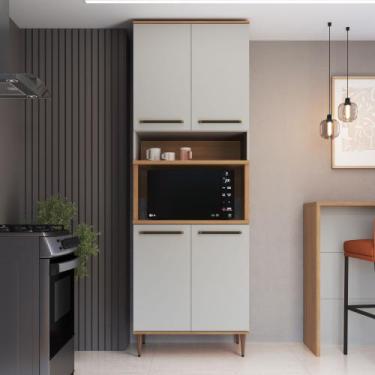 Imagem de Armário Torre Quente 0,80m 1 Forno 4 Portas Isabelle - Delmarco Móveis